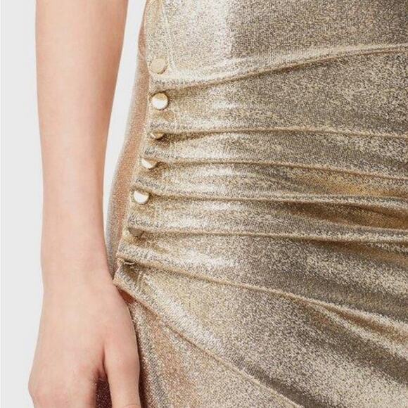 Paco Rabanne Dress Gold Drape Pression Dress in Lurex - Picture 4 of 14